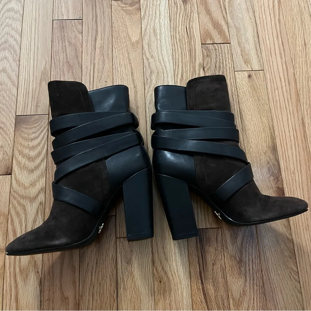 Pour La Victoire Bionda Ebony Brown Kid Suede Leather Boots- size 7-1/2 - Image 5