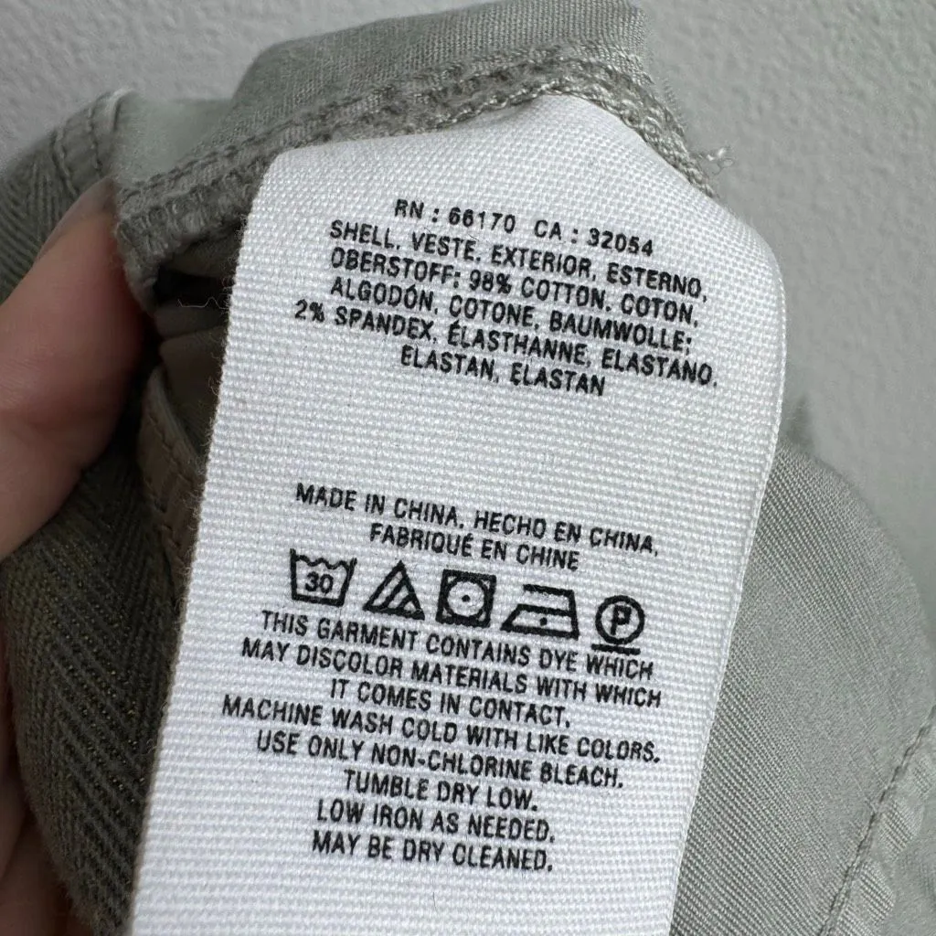 NWT Anthropologie The Wandered Eyelet Utility Boho Light Green Pants Size 26 - Image 7