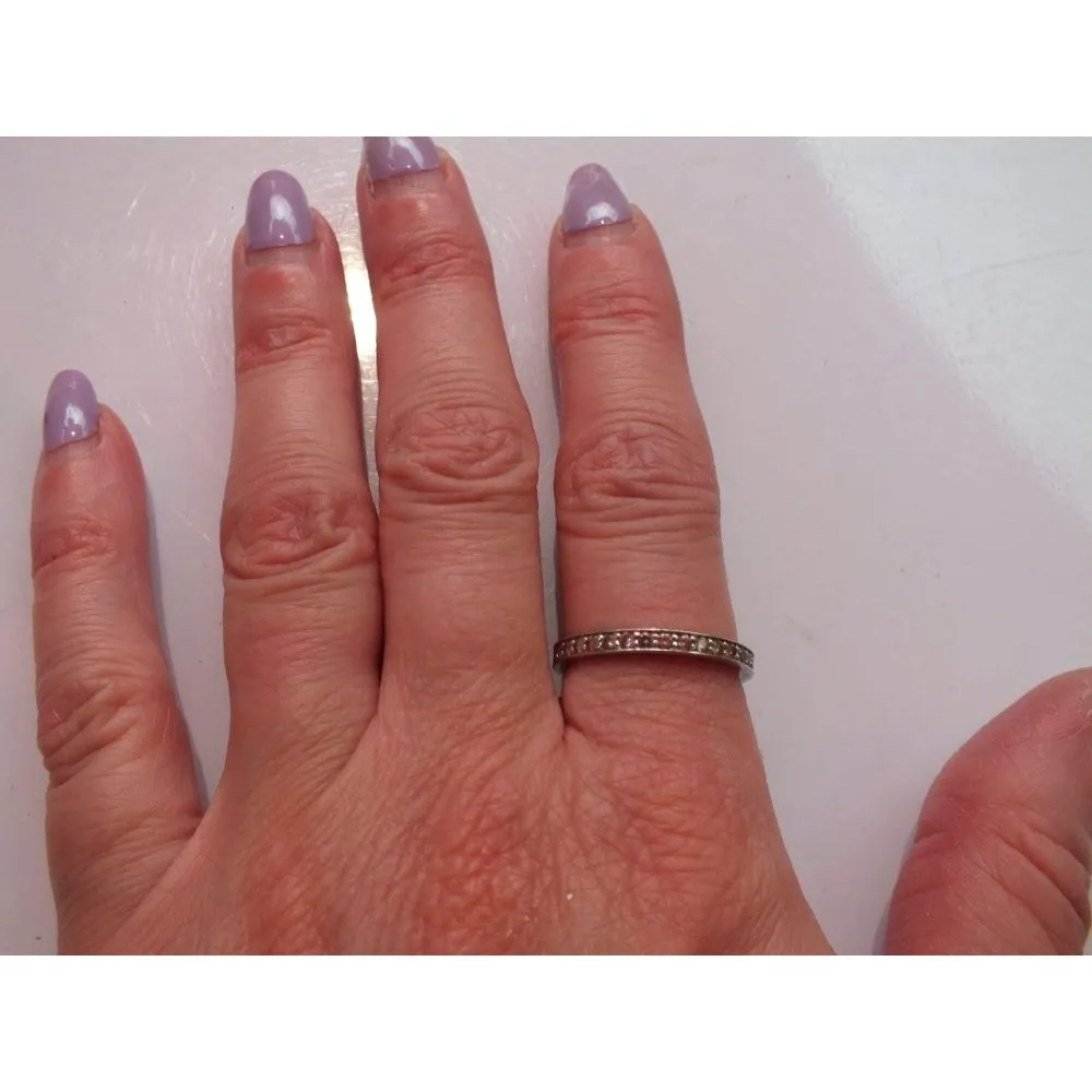 Sterling Silver Size 9 1/4 Eternity Infinity Ring - Image 2