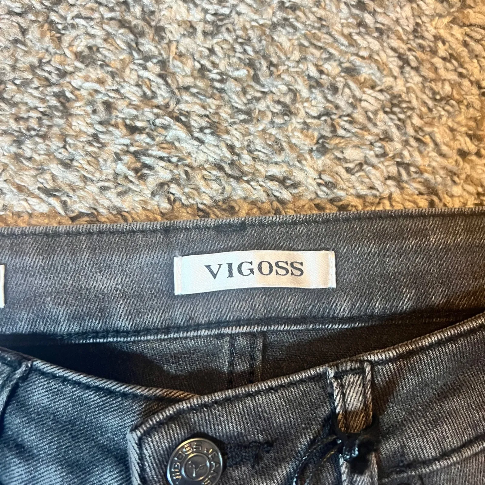 VIGOSS Stevie Crop Straight Jeans Dark Wash Distressed Flair Size 27 - Image 2