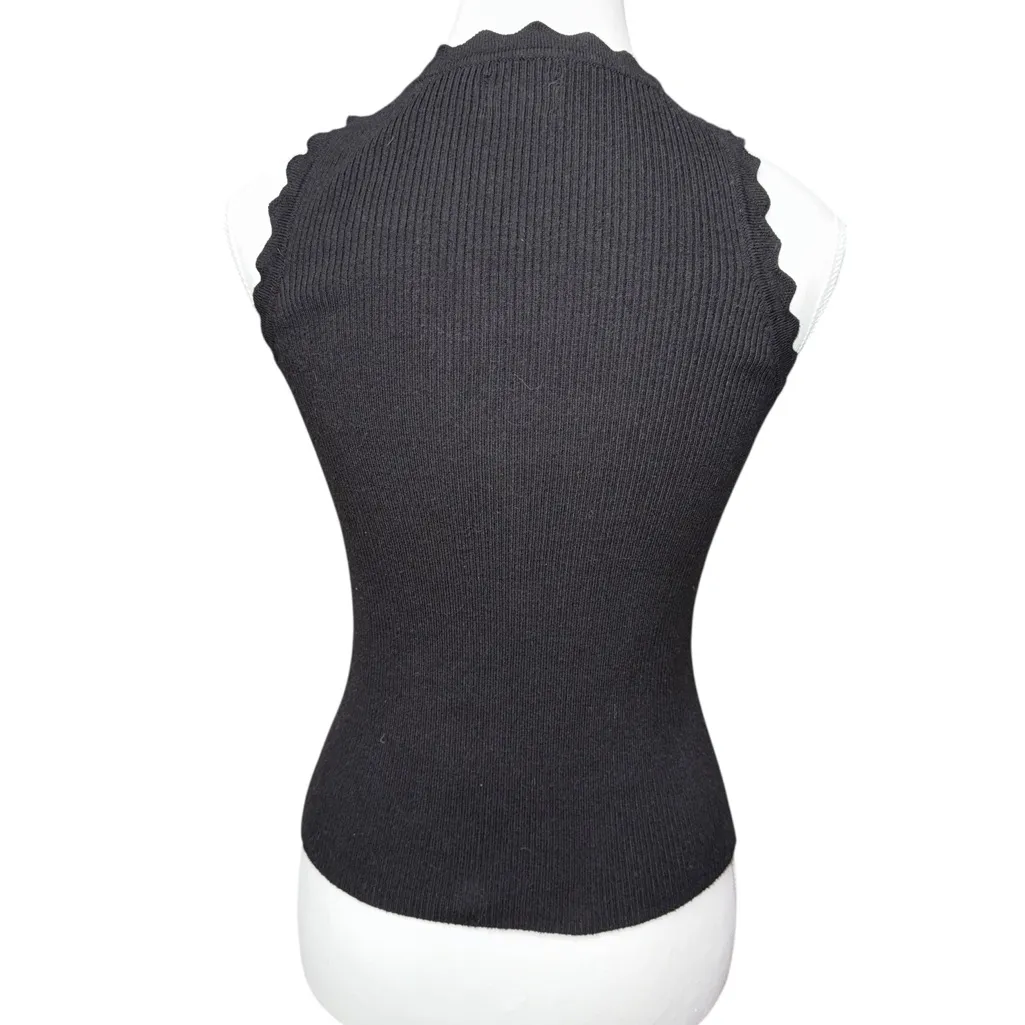 Seven Sisters  Black Ribbed Tank Top- Size Large - Image 2