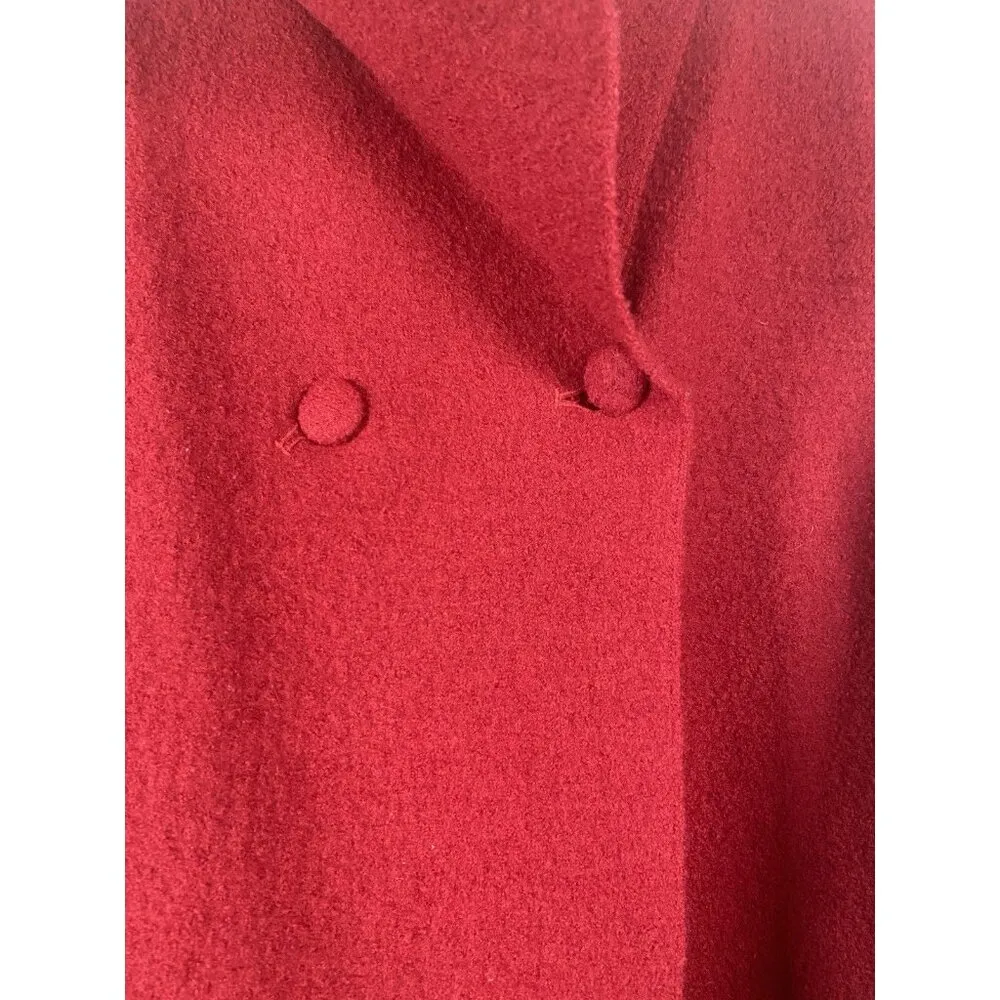 Orvis Boiled Wool Two Button Jacket Women’s Size M Red Burgundy Cardigan Luxury - Image 3
