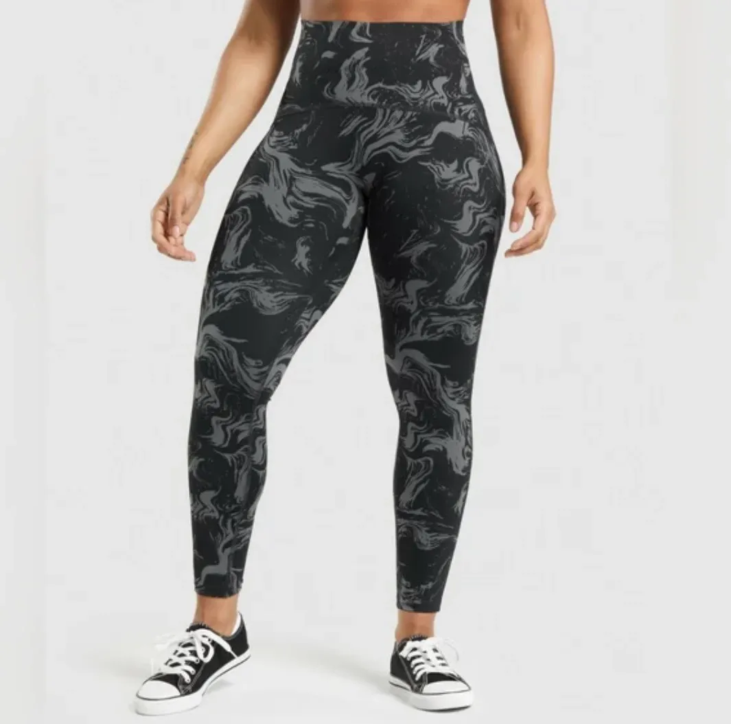 Power High Rise Leggings - Black Print - Image 4