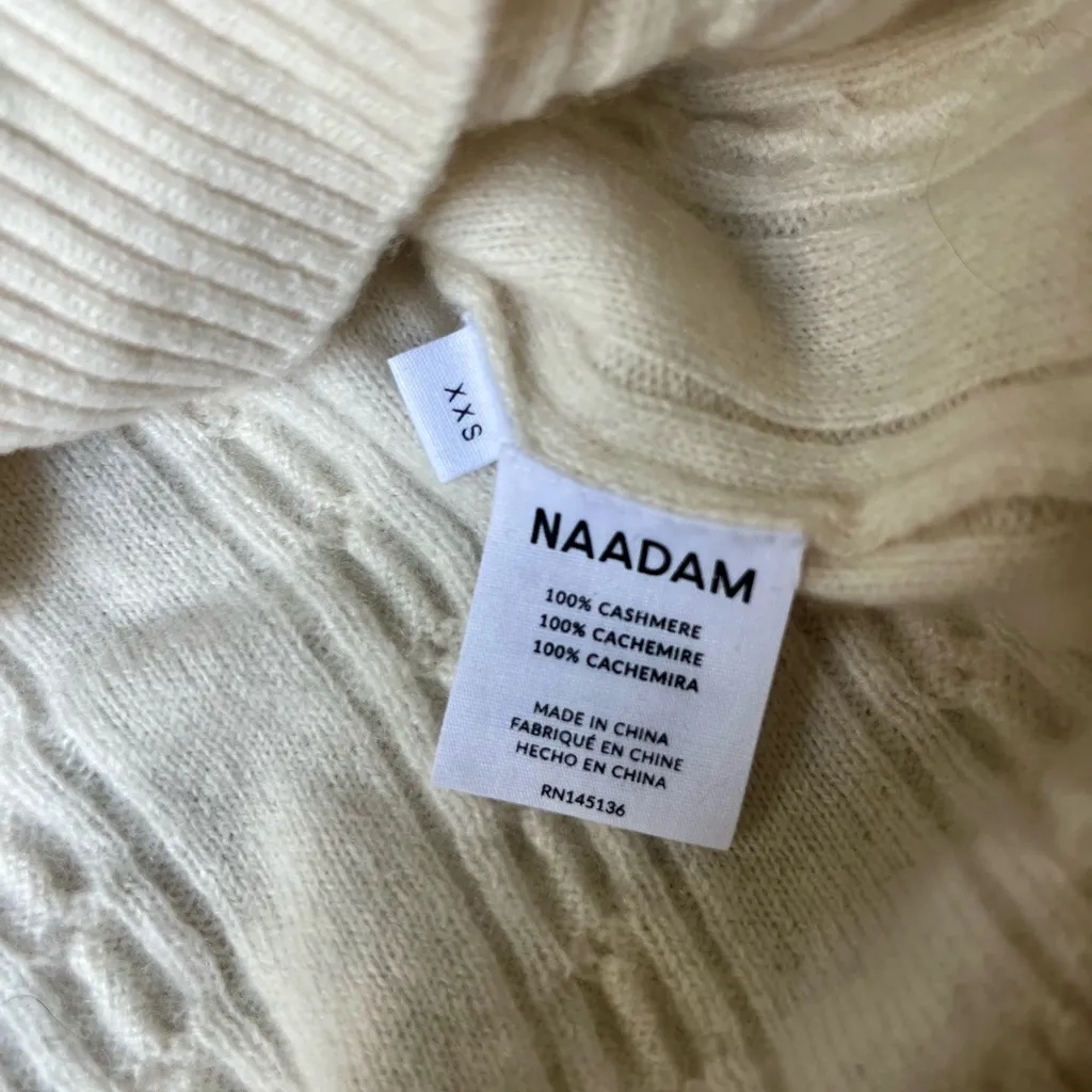 NAADAM Ivory Cashmere Turtleneck Sweater White Size XXS - Image 5