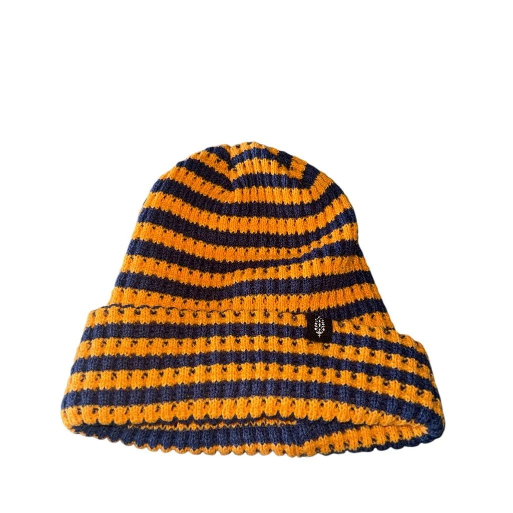 NWOT Free People  stripe it up cool down beanie - varsity orange - Image 3