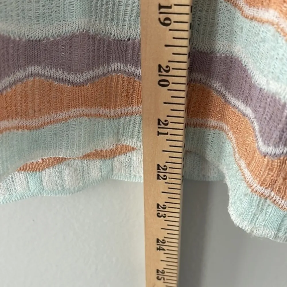 Alice & Olivia Antonella Multicolor Pastel Stripe Sweater Blouse Size La… - Image 8