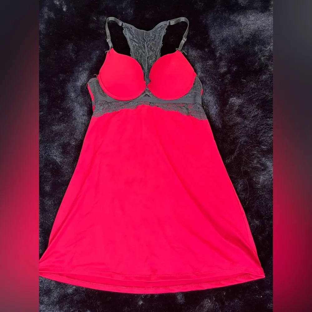 XOXO Red & Black Lace Babydoll Lingerie - Size Small - Image 2