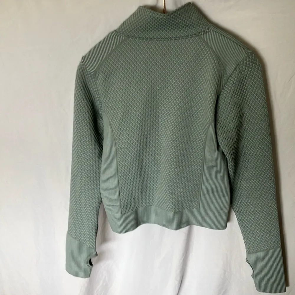 Bailey 44: Sea Foam Green Sweatshirt- High Collar- Cropped Fit- thumb holes- S - Image 9