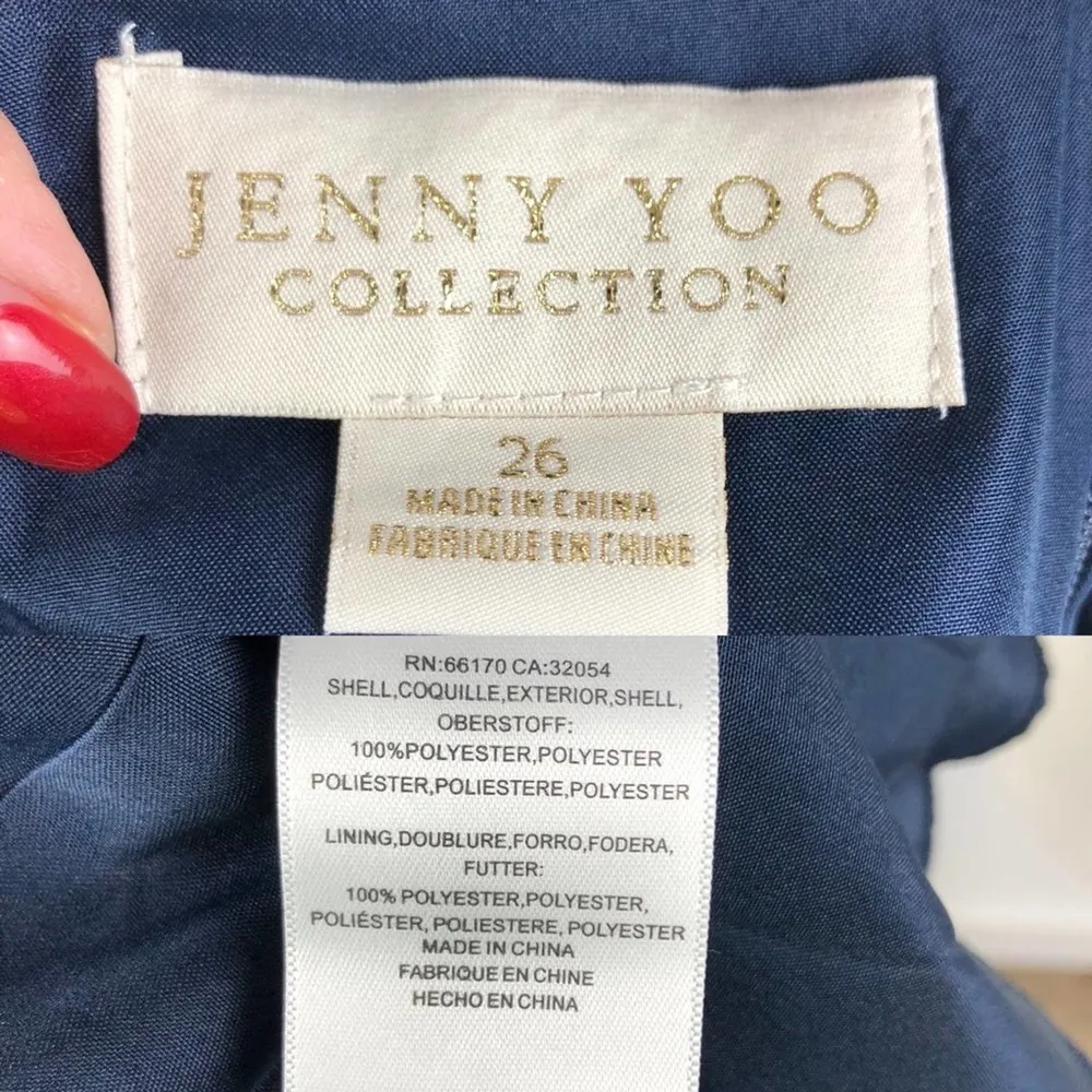 New Anthropologie Jenny Yoo Inesse Maxi Bridesmaid Dress Gown Navy Plus Size 26 - Image 8