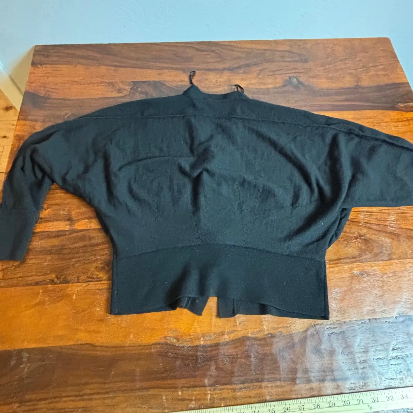 COS Black Wool Button Front Cardigan Sweater Dolman Sleeve Women's M - Image 8