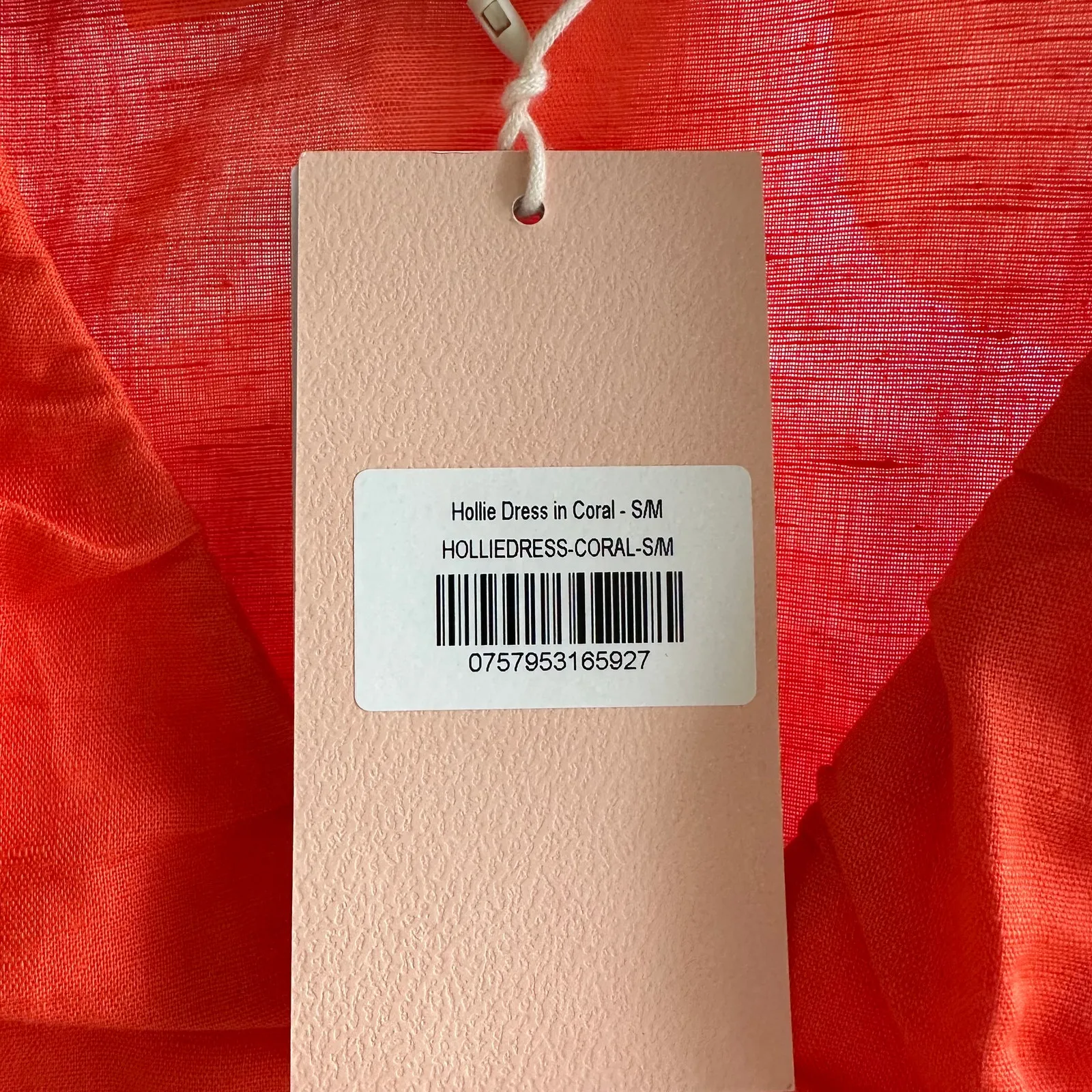 The‎ Lullaby Club NWT Hollie Linen Cotton Coral Orange Belted Shirt Dress S/M Size M - Image 7