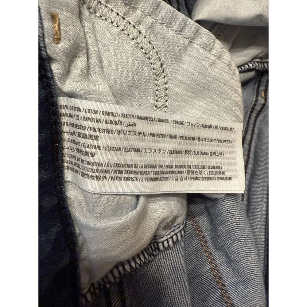 Abercrombie & Fitch Ankle Jeans Harper 4S 27 Distressed Medium Dark Wash Raw Hem - Image 5