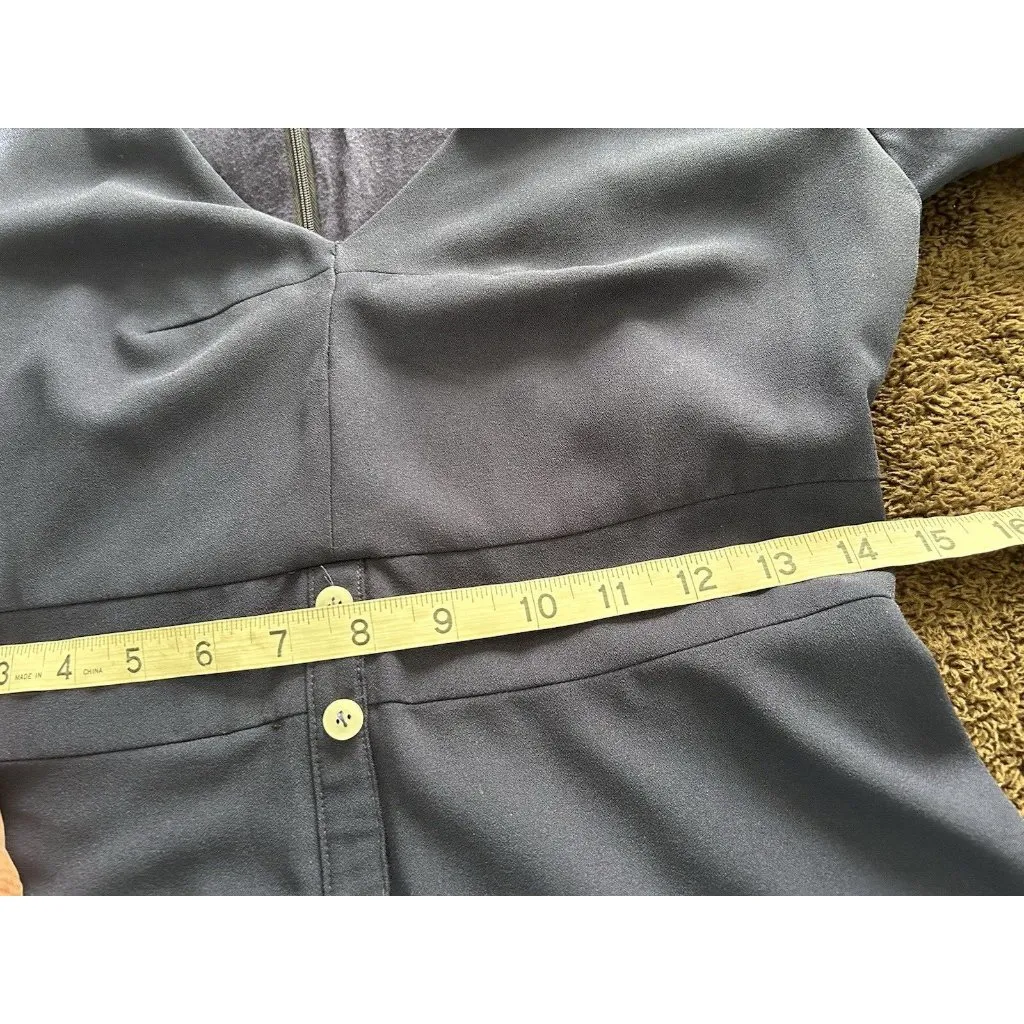 Hutch Willow Dress Navy Blue V- Neck Long SleeveButton Front Fit Flare Mini Sz S - Image 8