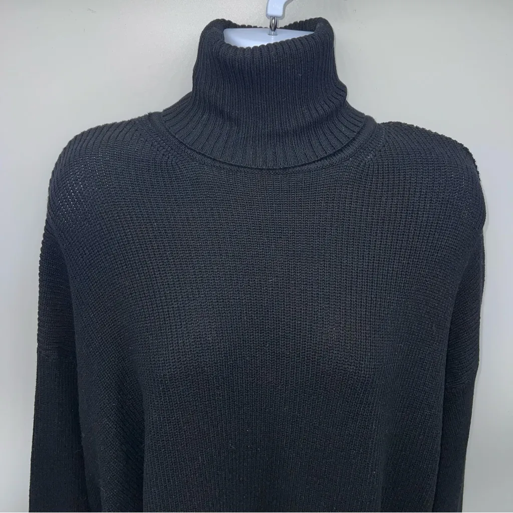 Zara Black Turtleneck Sweater with Tie Detail - Image 3