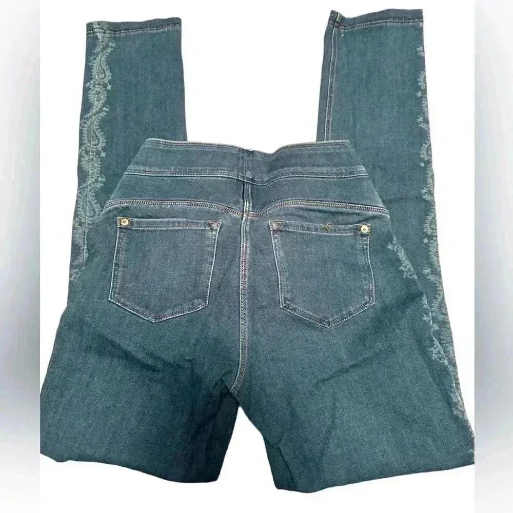 LUXE denim decal jegging stretch skinny jeans - Image 3