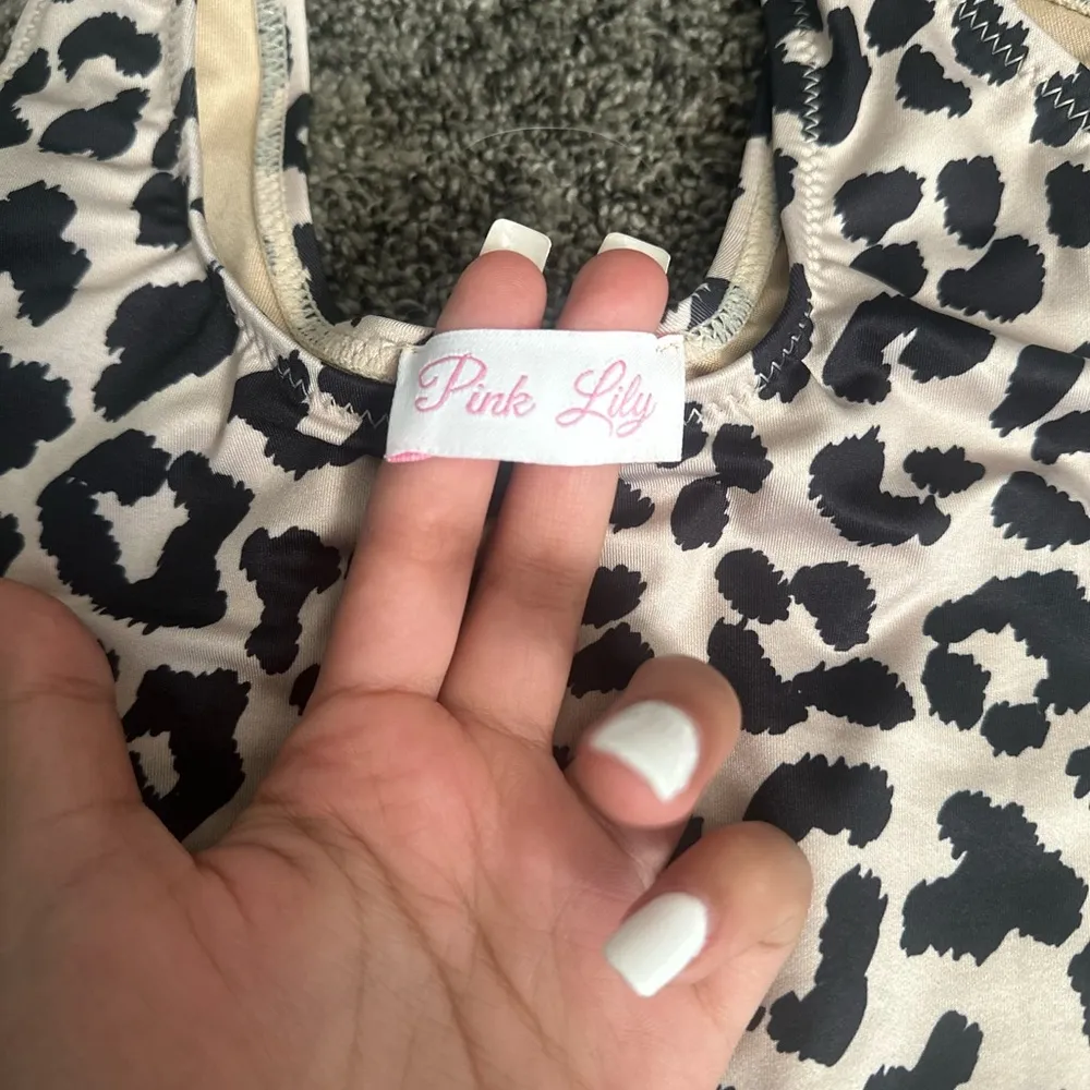 Pink Lily Leopard Print One-Piece Swimsuit - Image 2