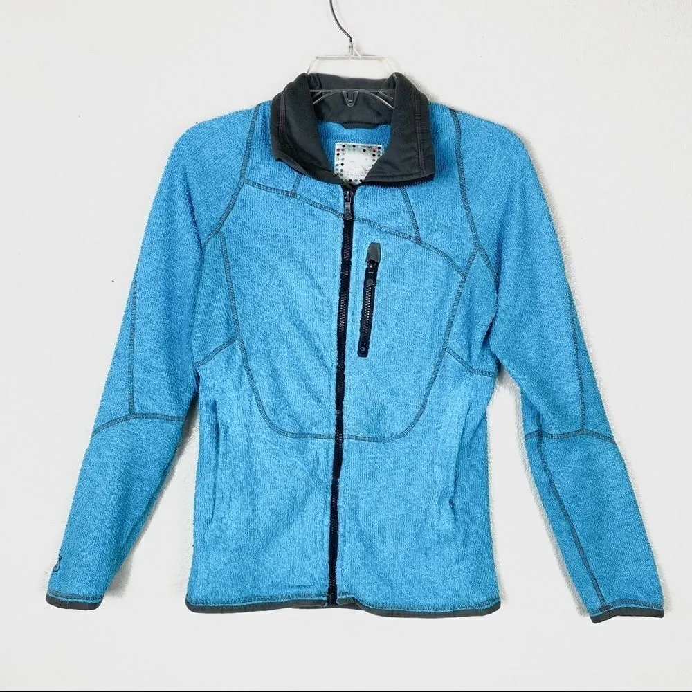 Burton AK  Blue Terry Cloth Zip Up Jacket - Image 6
