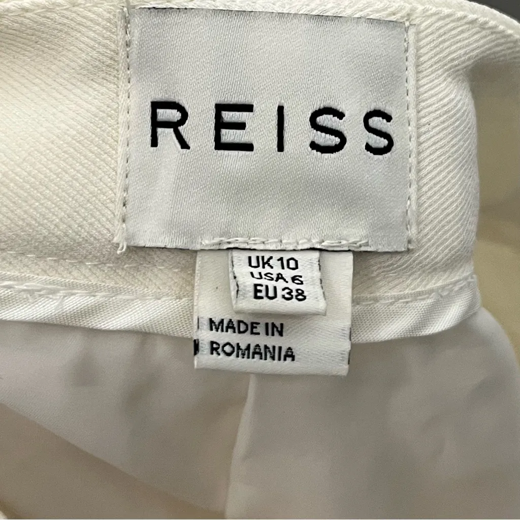 Reiss Lyonaise Eve White Trousers Women’s Size 6 Slim Fit Workwear Minimalist - Image 9