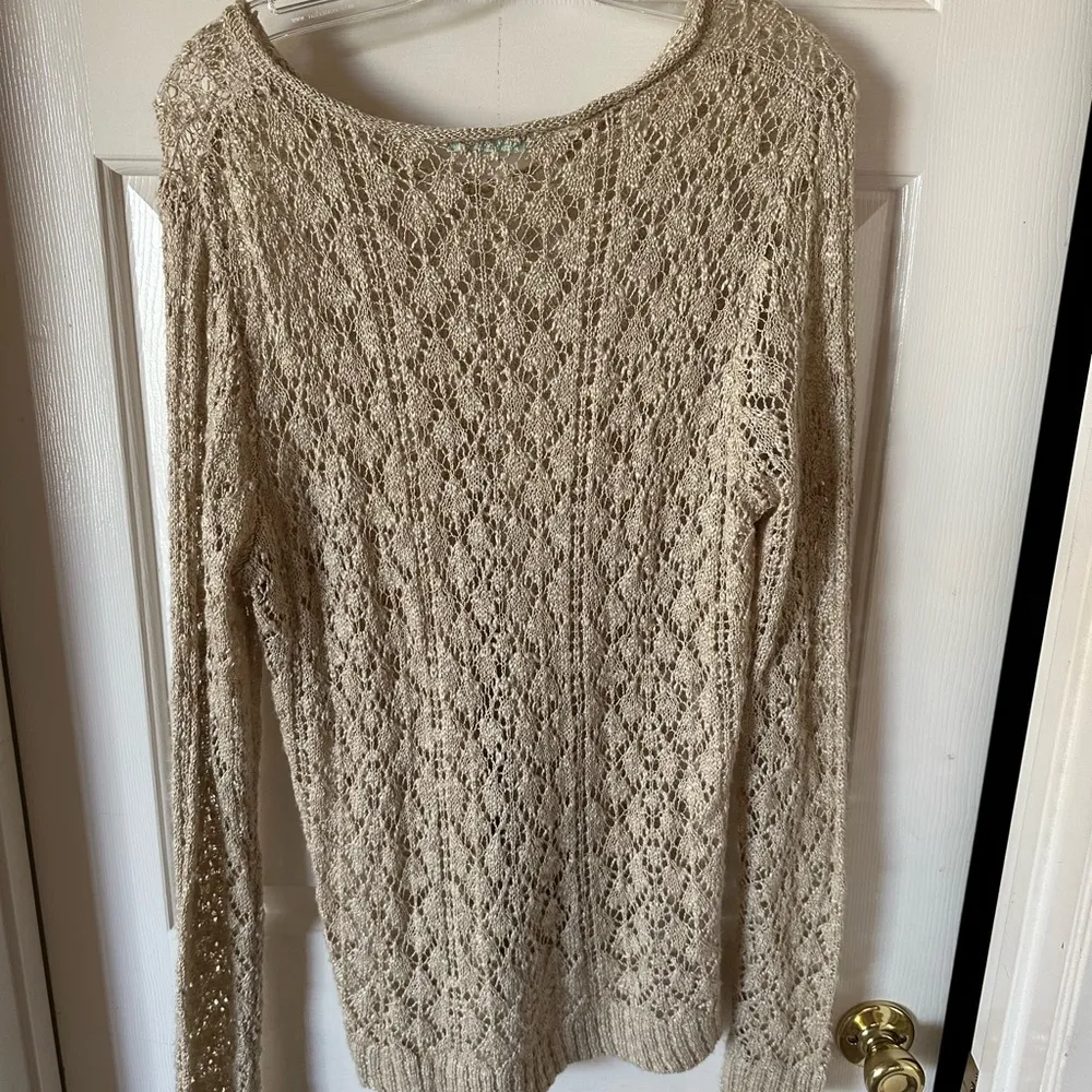 Beige creme knit sweater - Image 3