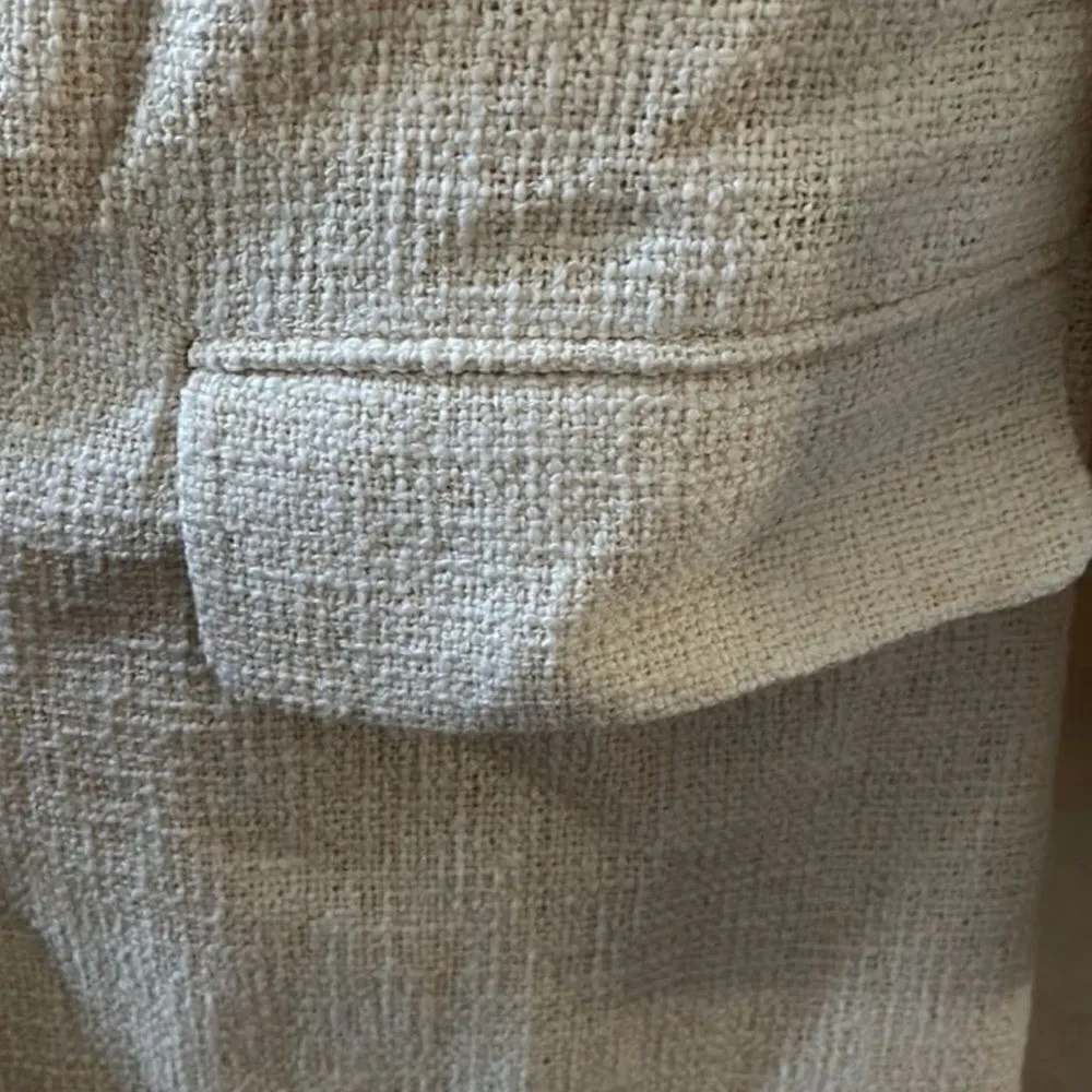 Zara Cream Textured Oversized Long Coat(XS) - Image 9