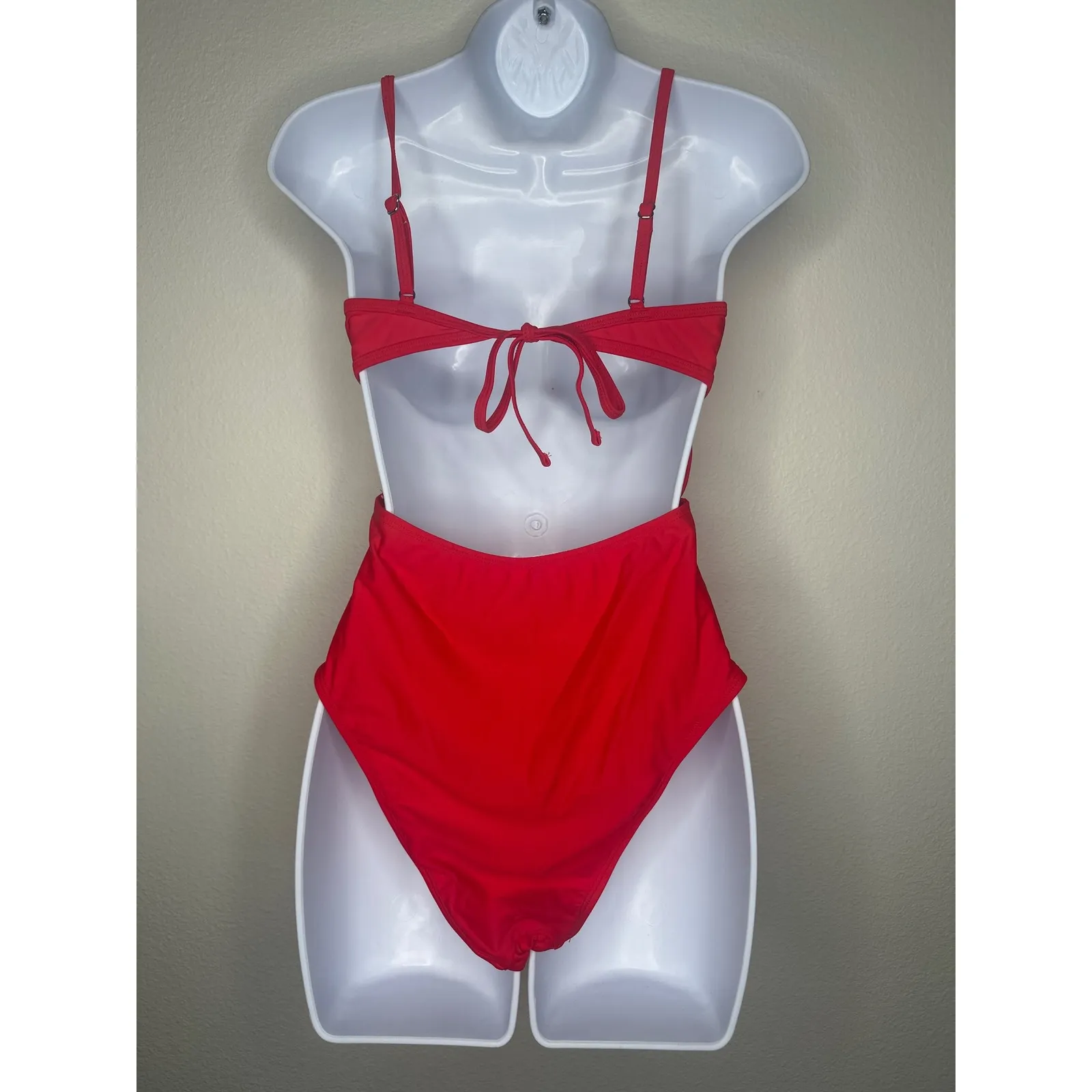 CUPSHE Red One Piece Swimsuit Cutout Tie Back Women's Swimwear size S‎ - Image 3