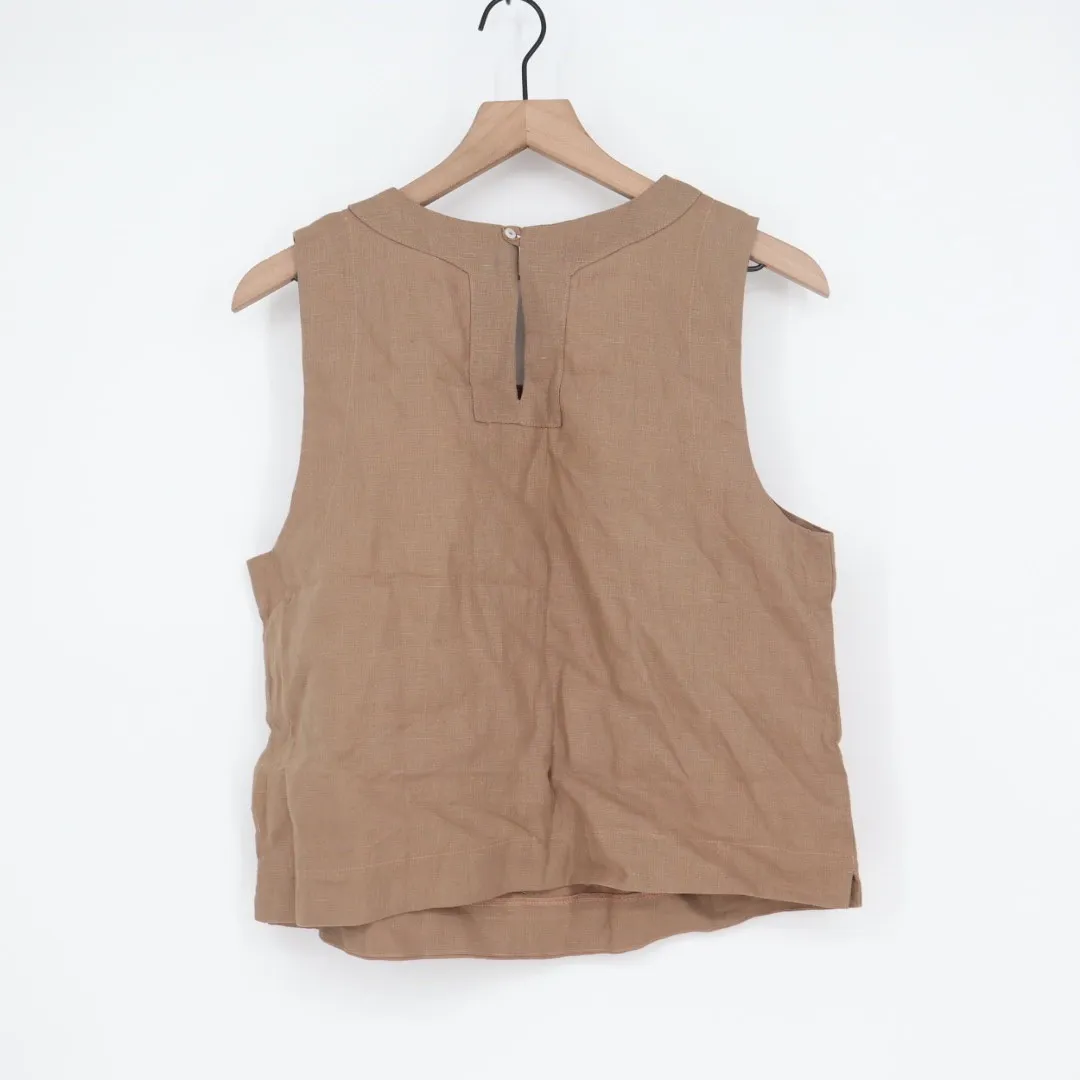 American Giant Sleeveless Linen Tank Top Tan Size M Made in USA Brown Size M - Image 5