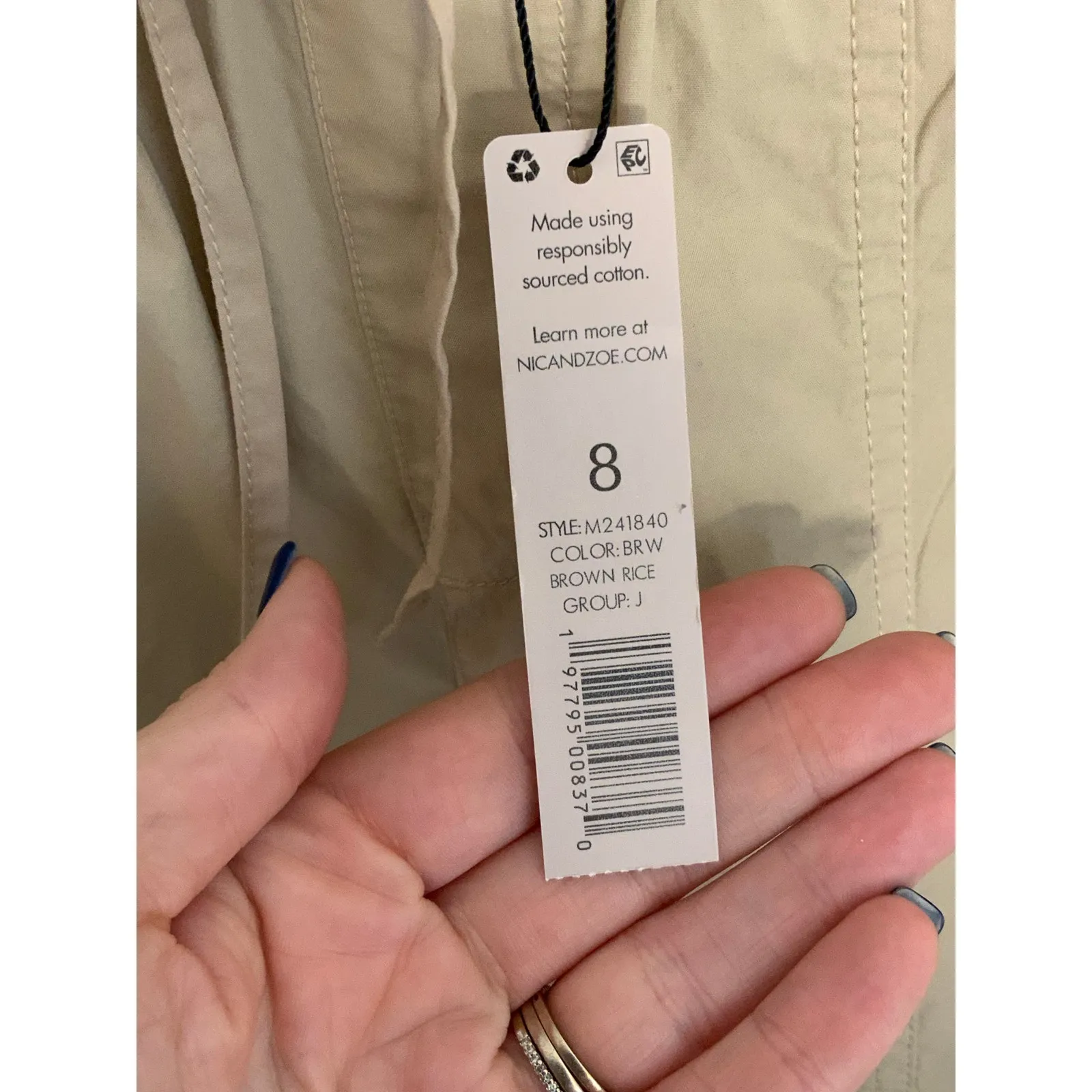 Nic &  Zoe POPLIN PARACHUTE ANKLE PANT‎ NWT SIZE 8 - Image 4