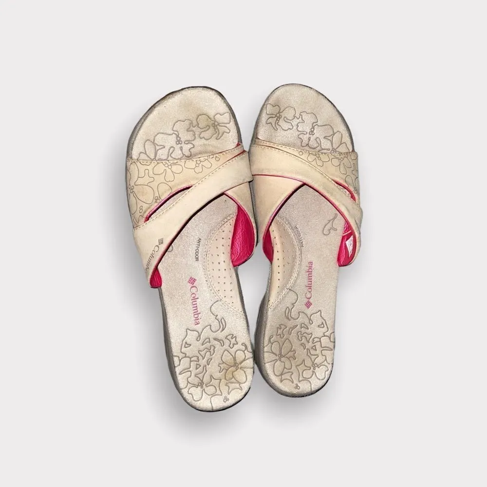 Columbia Tan Leather Slip On Sandals Size 7 - Image 2