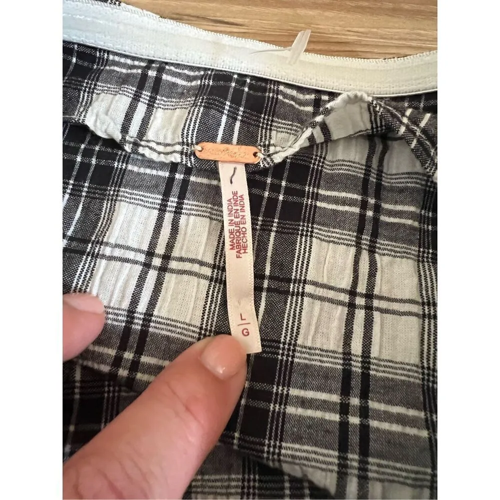 Free People NWOT Brandie Plaid Midi Dress size L - Image 6