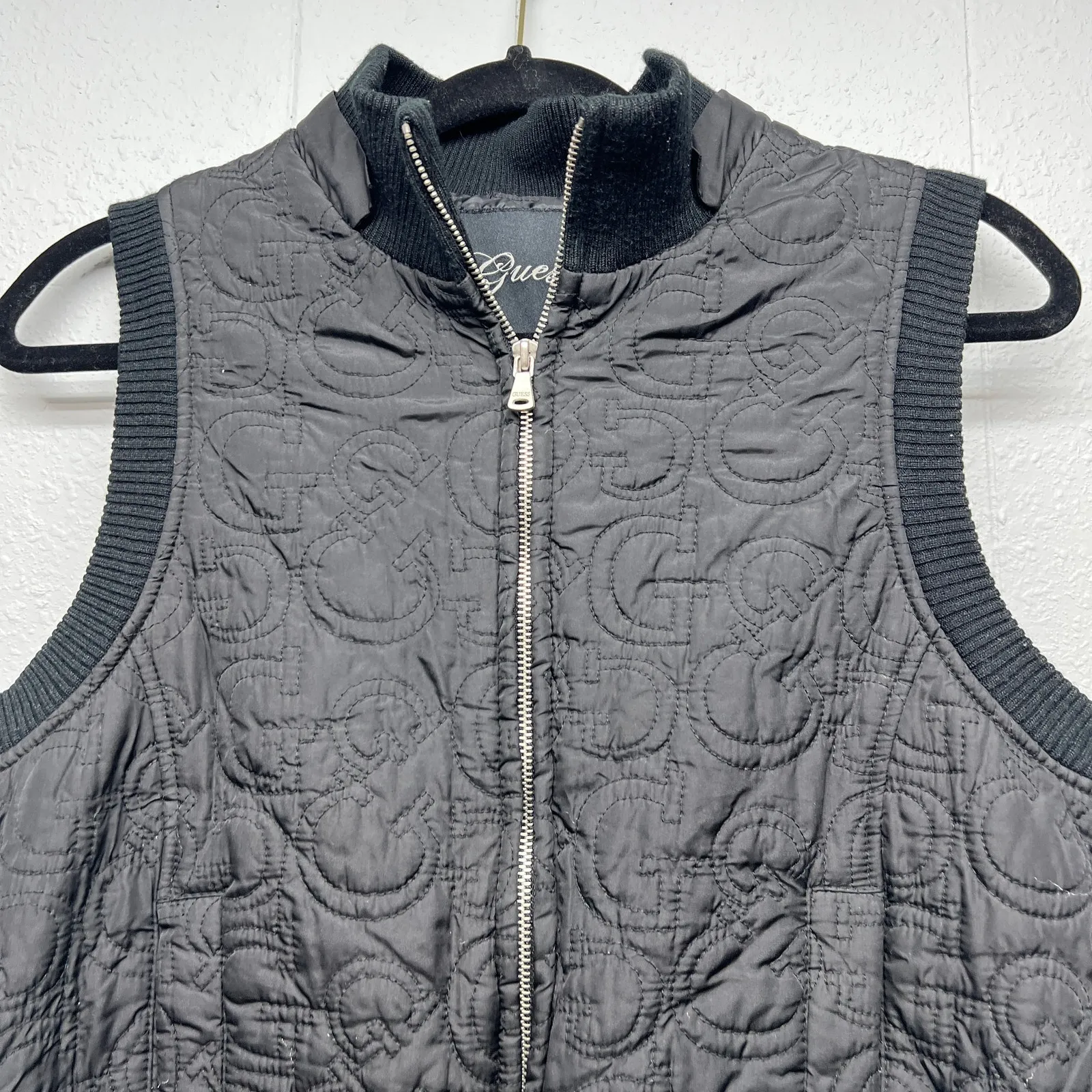 Guess Womens Quilted Full Zip Vest Large Outdoors Hiking Fishing Athleisure - Image 3