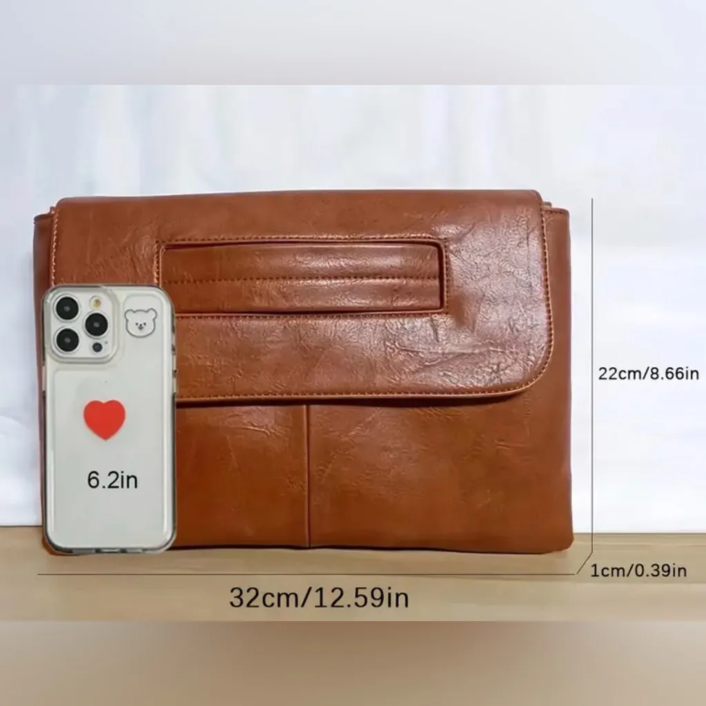 Elegant Black Leather Clutch - Image 2