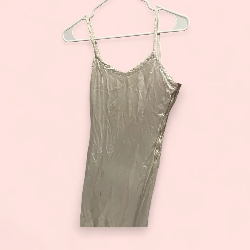 Creamy vintage 70’s-80’s handmade slip dress satin midi maxi boho - Image 3