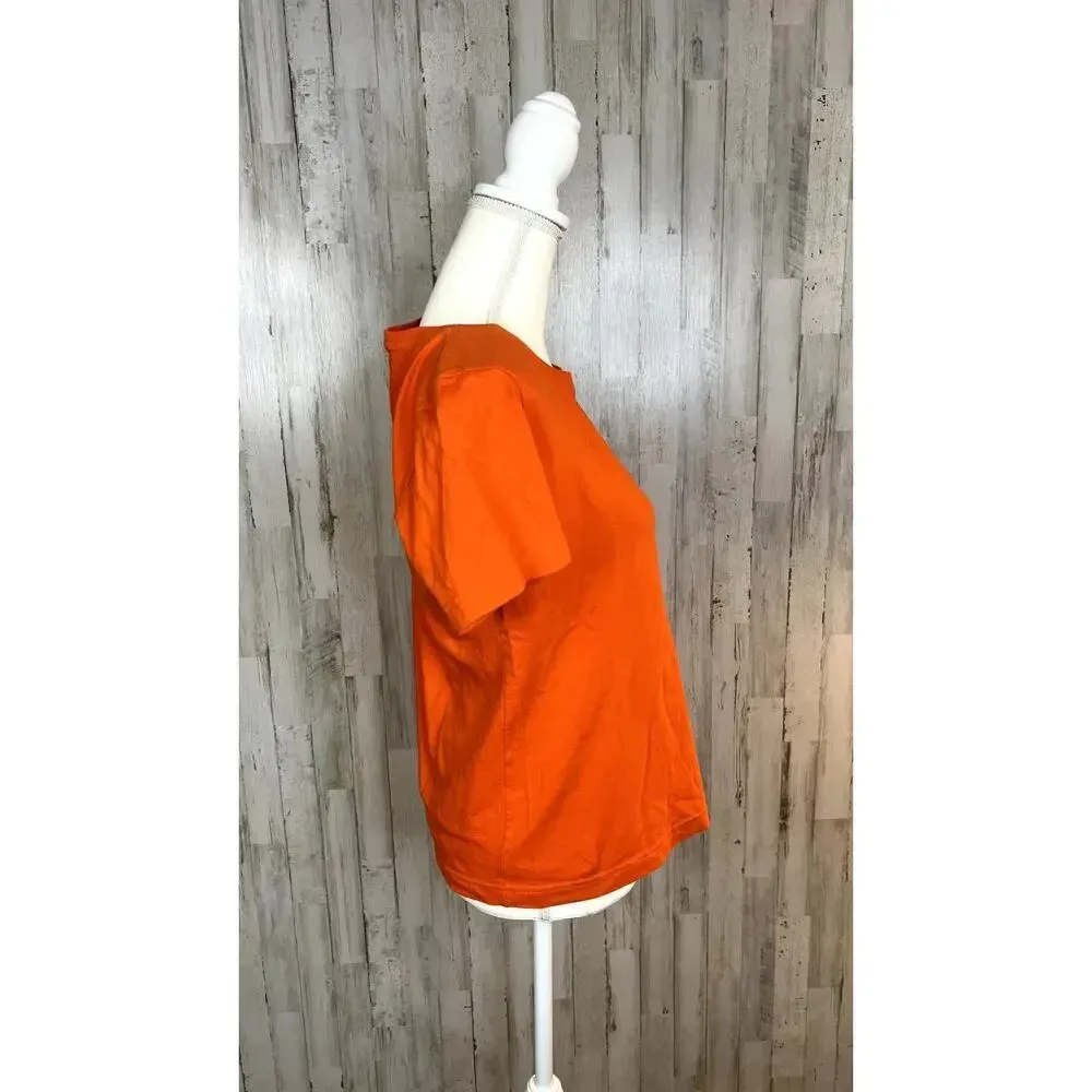 L.A.T Women's Medium Clemson Tigers Orange Short Sleeve Crew‎ Neck T - Image 4