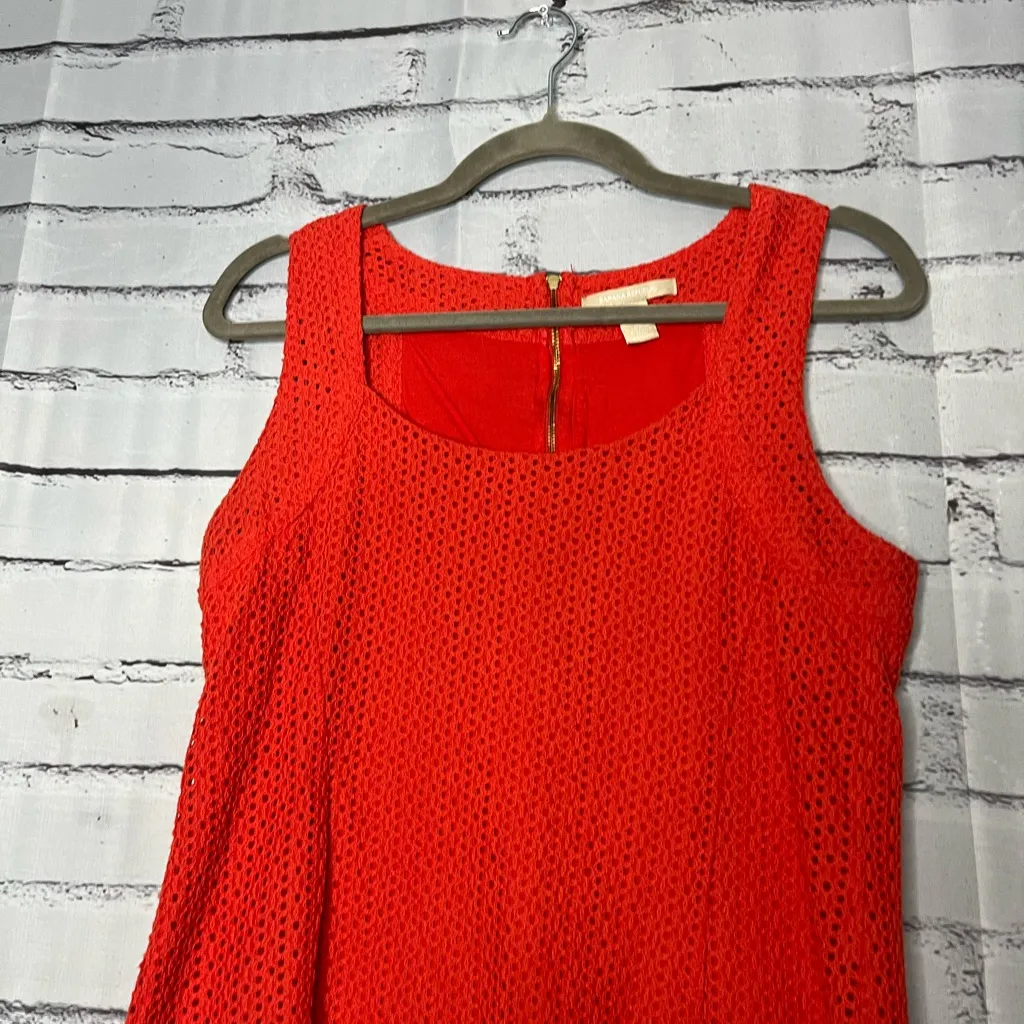 Banana Republic Orange Knit Tank Top Size 6 Full Back Zip Silhouette Y2K Travel - Image 6