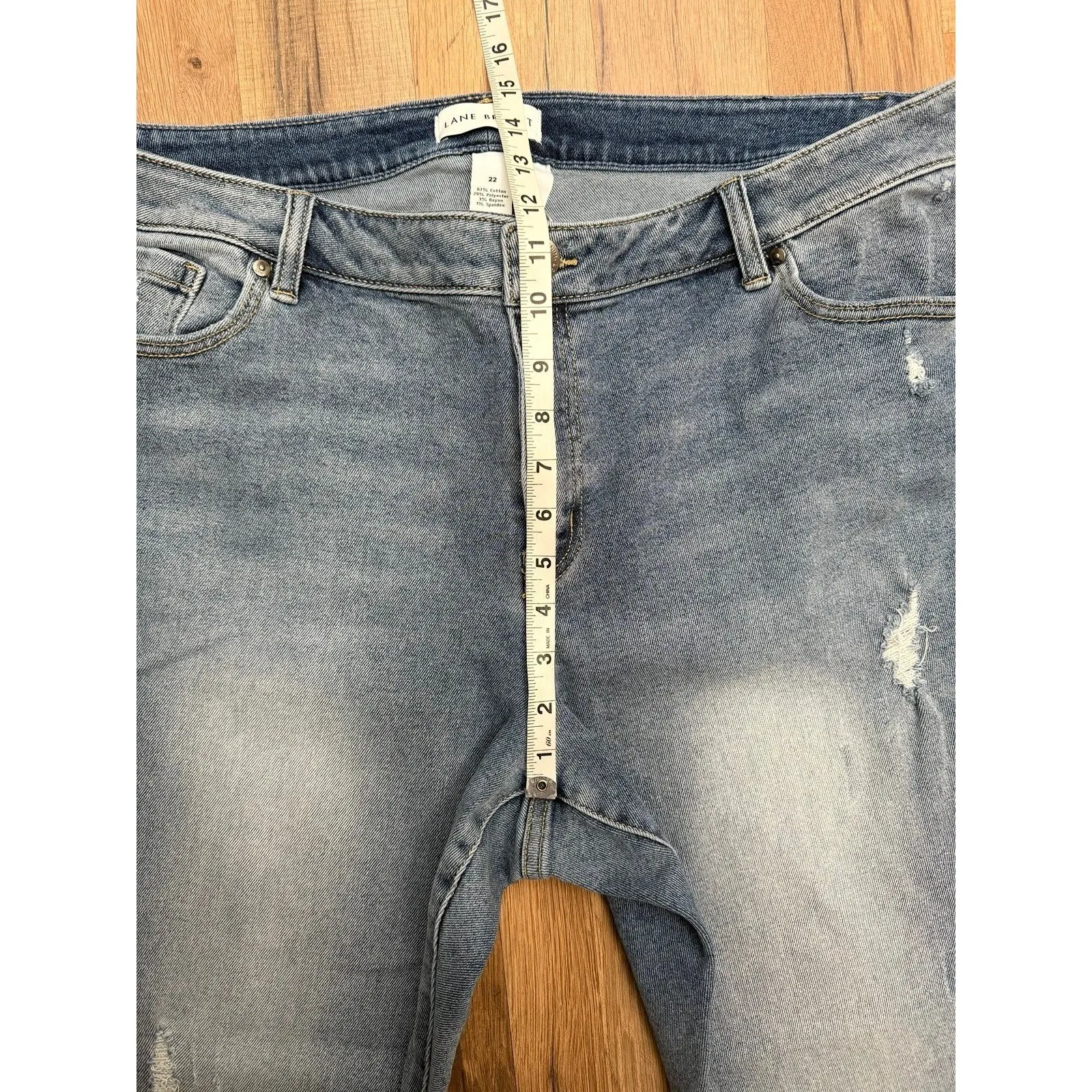 Lane Bryant Signature Fit Mid Rise Skinny Jeans Distressed Plus Size 22 - Image 7
