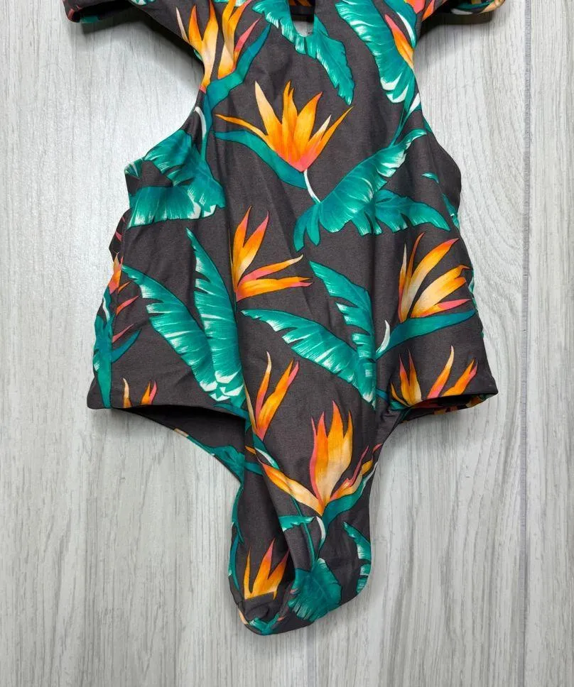 Tori Praver Seafoam Cutout Birds Of Paradise One Piece Swimsuit size XS - Image 5