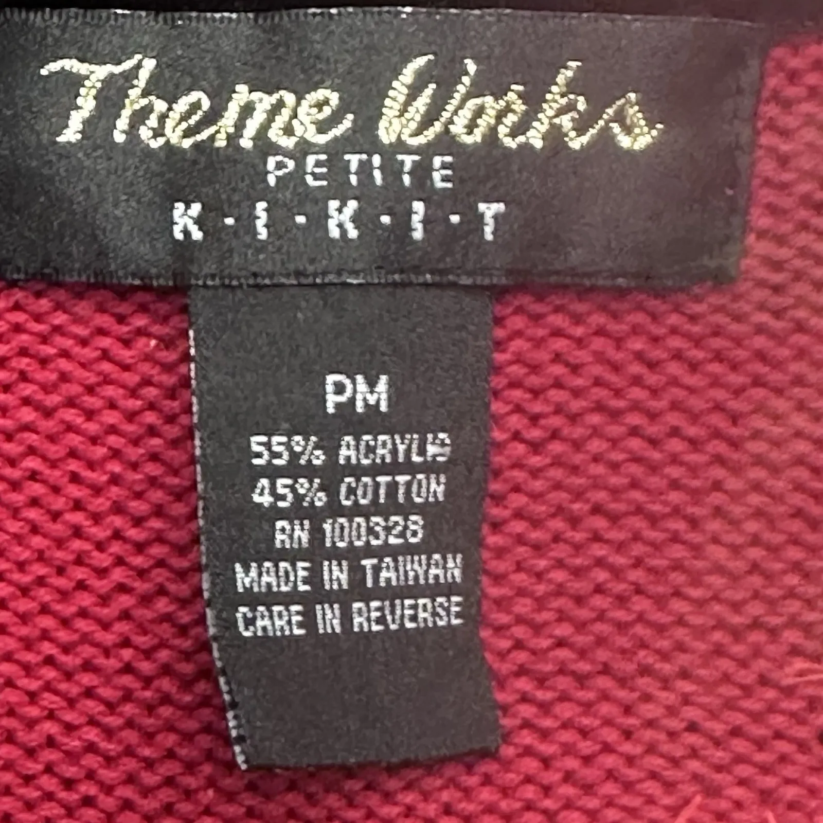 Vintage Theme Works Christmas Embroidered & Beaded Vest Cardigan Size PM Red - Image 8