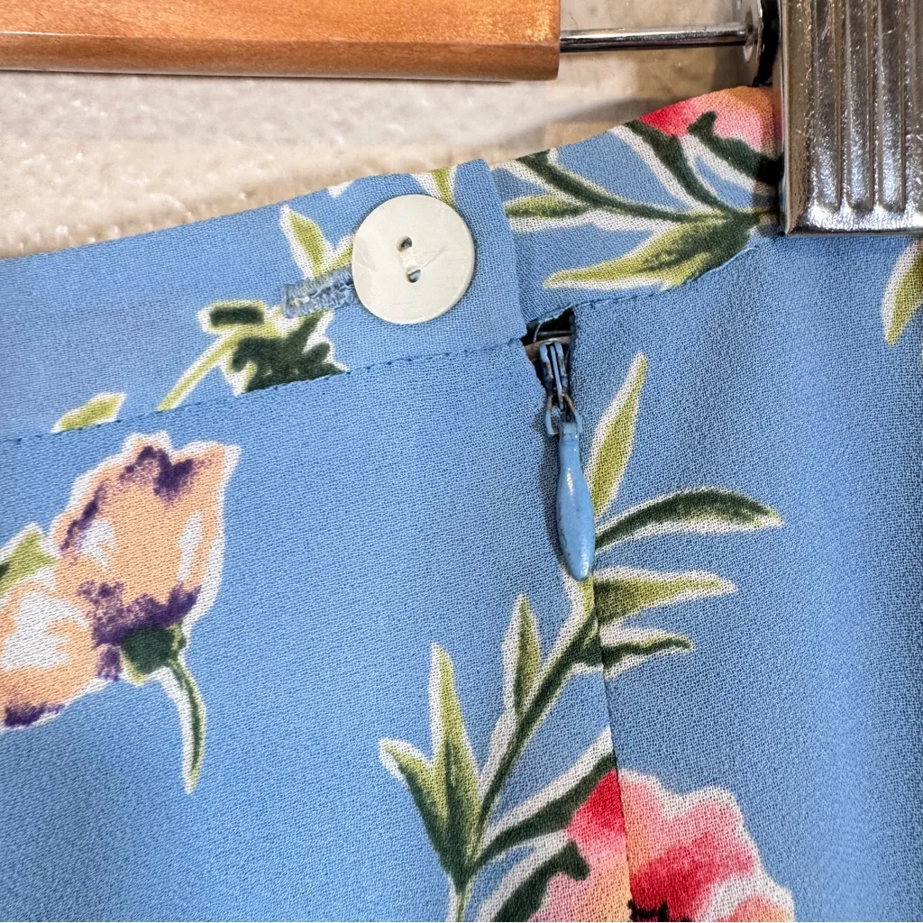 Vintage Harold’s Blue Floral Maxi Skirt Womens 12 90s Cottage Core Made in USA - Image 5