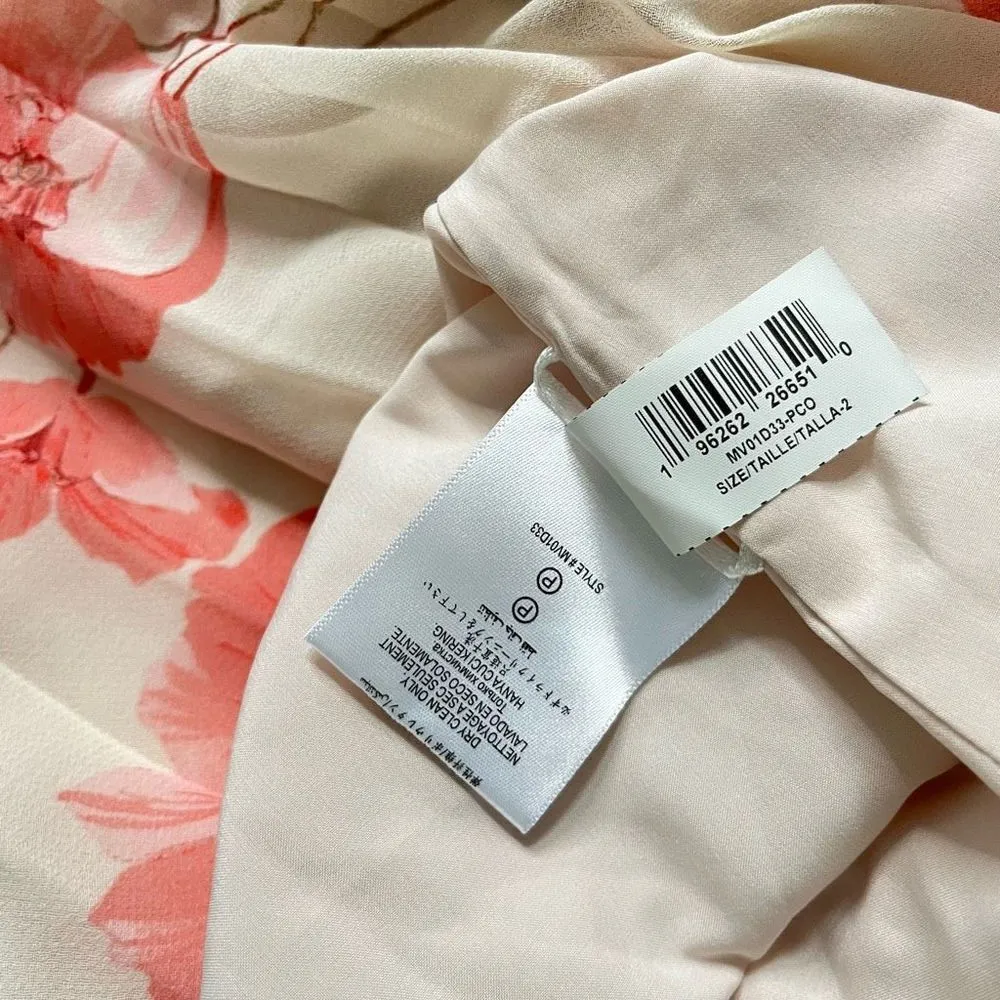 BCBGMAXAZRIA Tossed Poppies Maxi‎ Dress in Sheer Pink Combo - Image 8