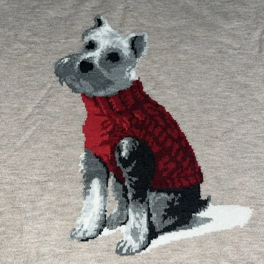 J. Jill Weston‎ Dog Pullover Crew Neck Sweater Heathered Beige 3X Tan - Image 4