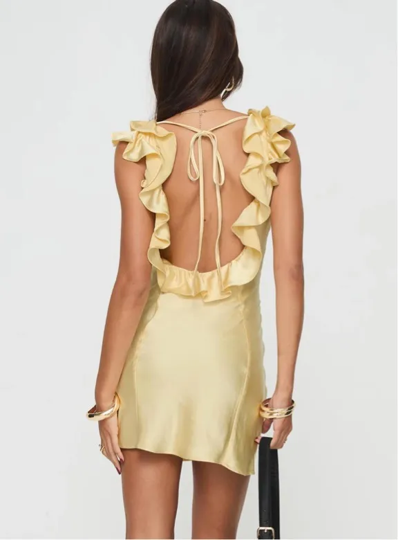 Princess Polly Yellow Frill Dress - Image 3