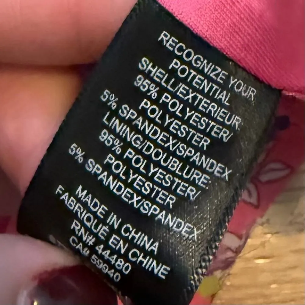 AFRM Myla Corset Womens Large Pink Floral Short Sleeve Open Front Crop Top - Image 8