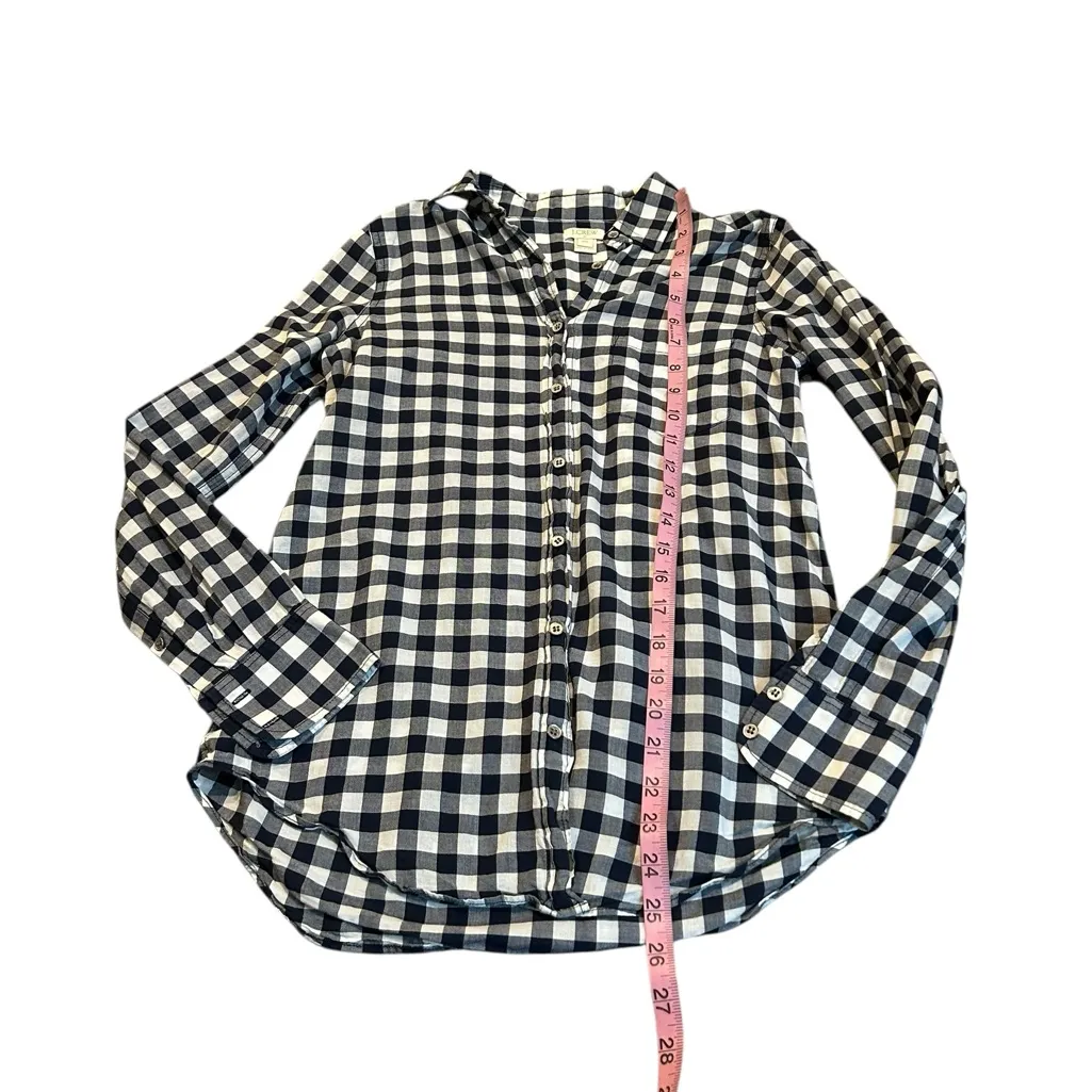 J. CREW blue and white gingham button down Size XXS - Image 2