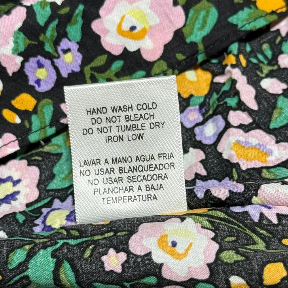 Hyacinth House Samantha Midi S NWT Black Multi Floral Smocked Cotton - Image 5