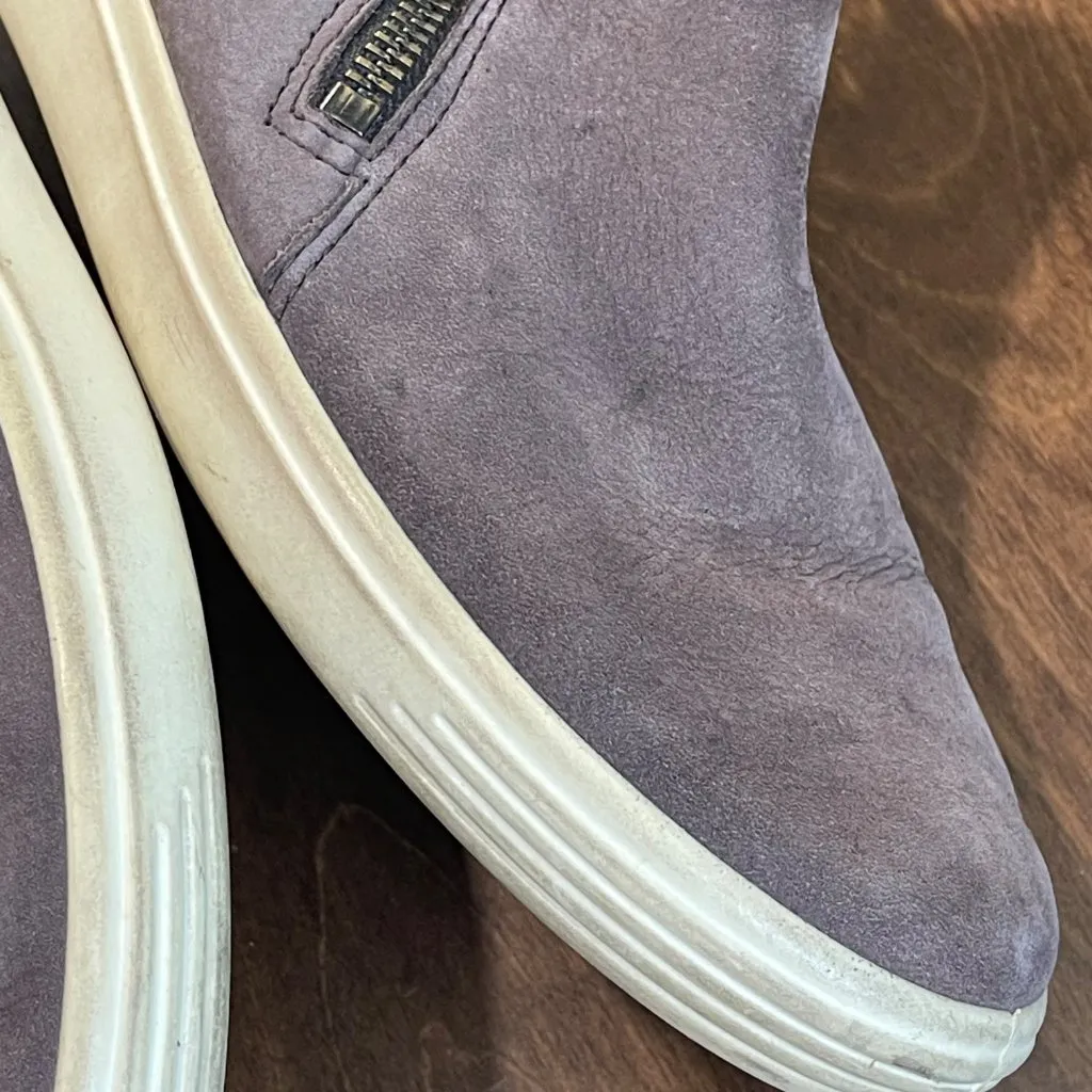 ECCO Soft‎ 7 Low Bootie Women's Size 8 (EU 38) Nubuck Leather Gray Casual Zip - Image 9