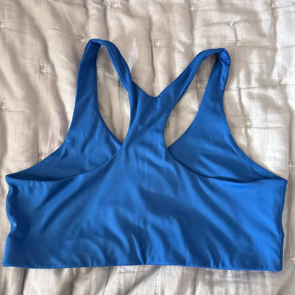 Girlfriend Collective Lola V-Neck Sports Bra Bralette Ultramarine Blue - Image 4