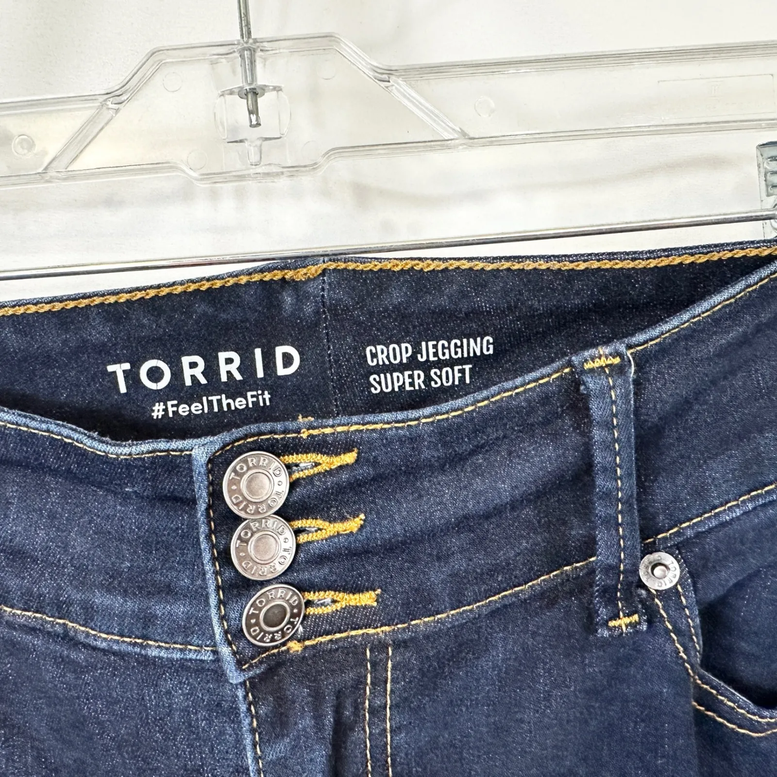 Torrid Plus Size 18 Capri Jeans Cropped Ankle Skinny Jegging Super Soft Blue 543 - Image 7