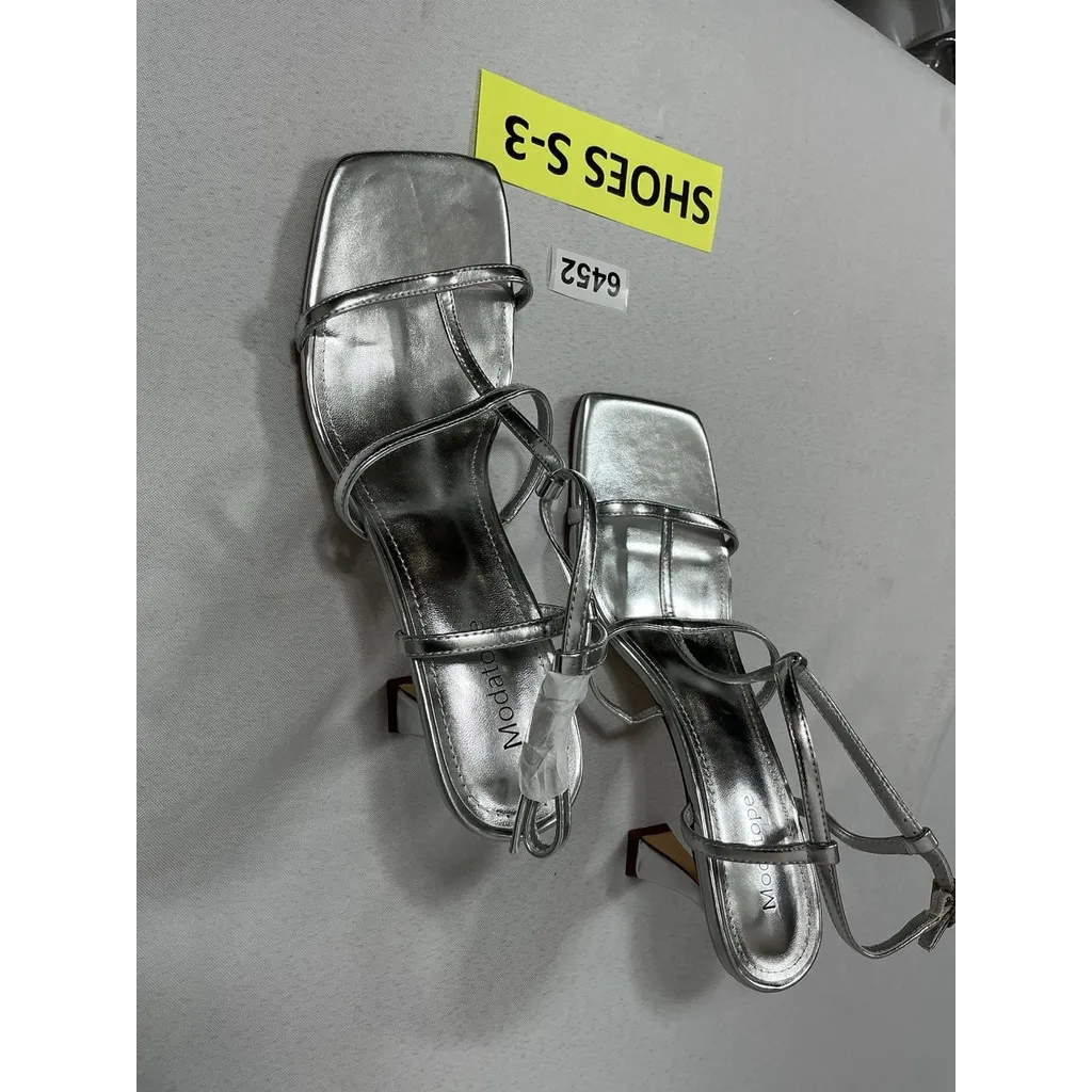 Womans NWOT Modatope Strappy Open Toe Slingback Formal Sandals 10 Silver - Image 3