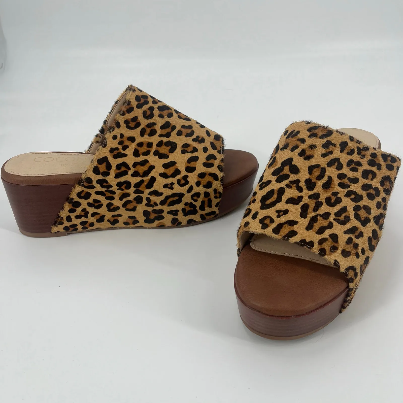 Coconuts by Matisse Freya Platform Slides Sz 8M Y2K Chunky Boho Leopard Indie - Image 13