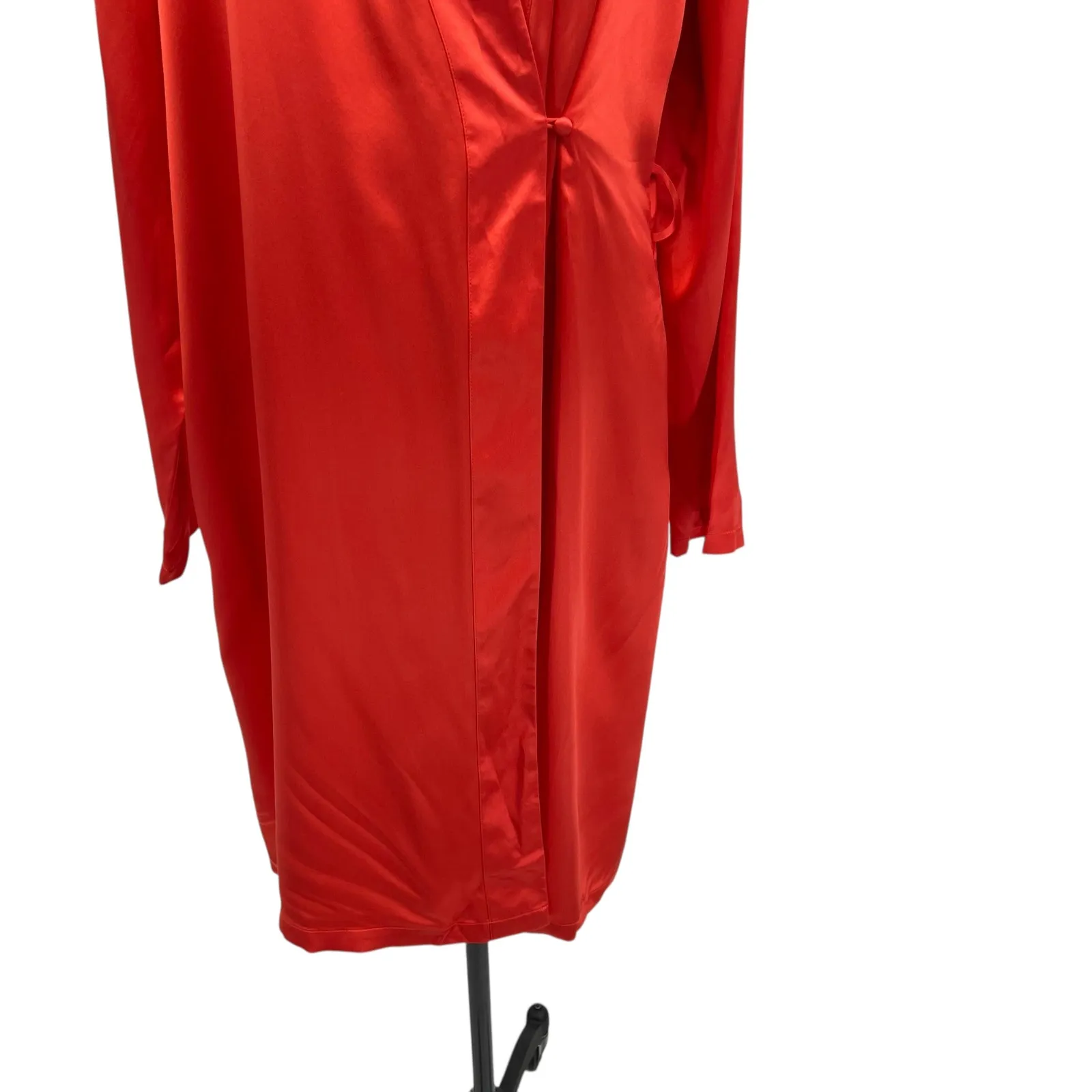 La Perla Silk Robe Red Orange Size US Large - Image 4